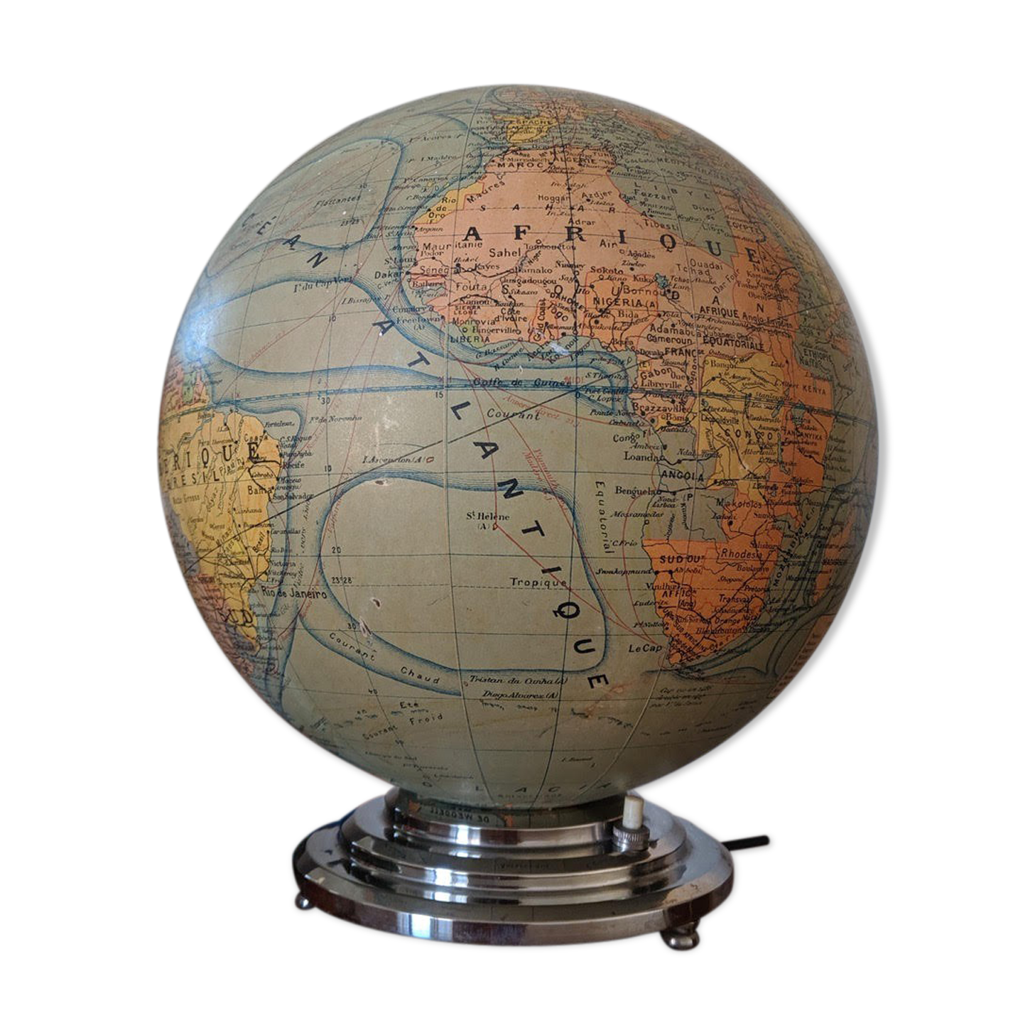 Globe Art Déco avec éclairage