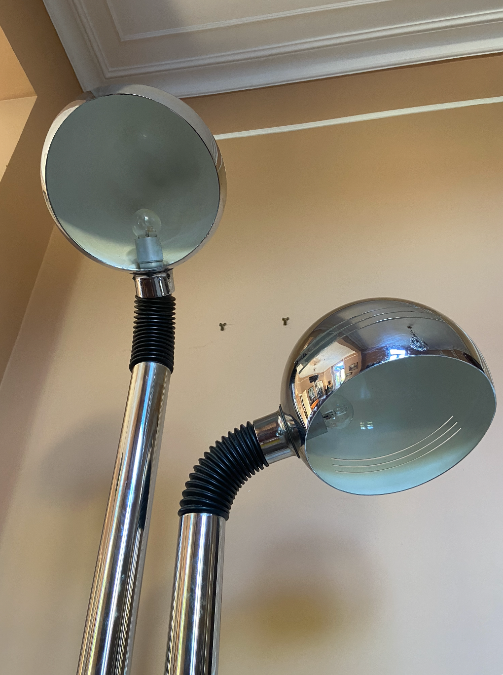 Floor lamp balls chrome 1970 italian