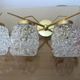 Pair of double appliques "Pierre Disderot" in brass and glass 50 60 years