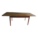Vintage farm table, beech base and belt, pitch pine top.