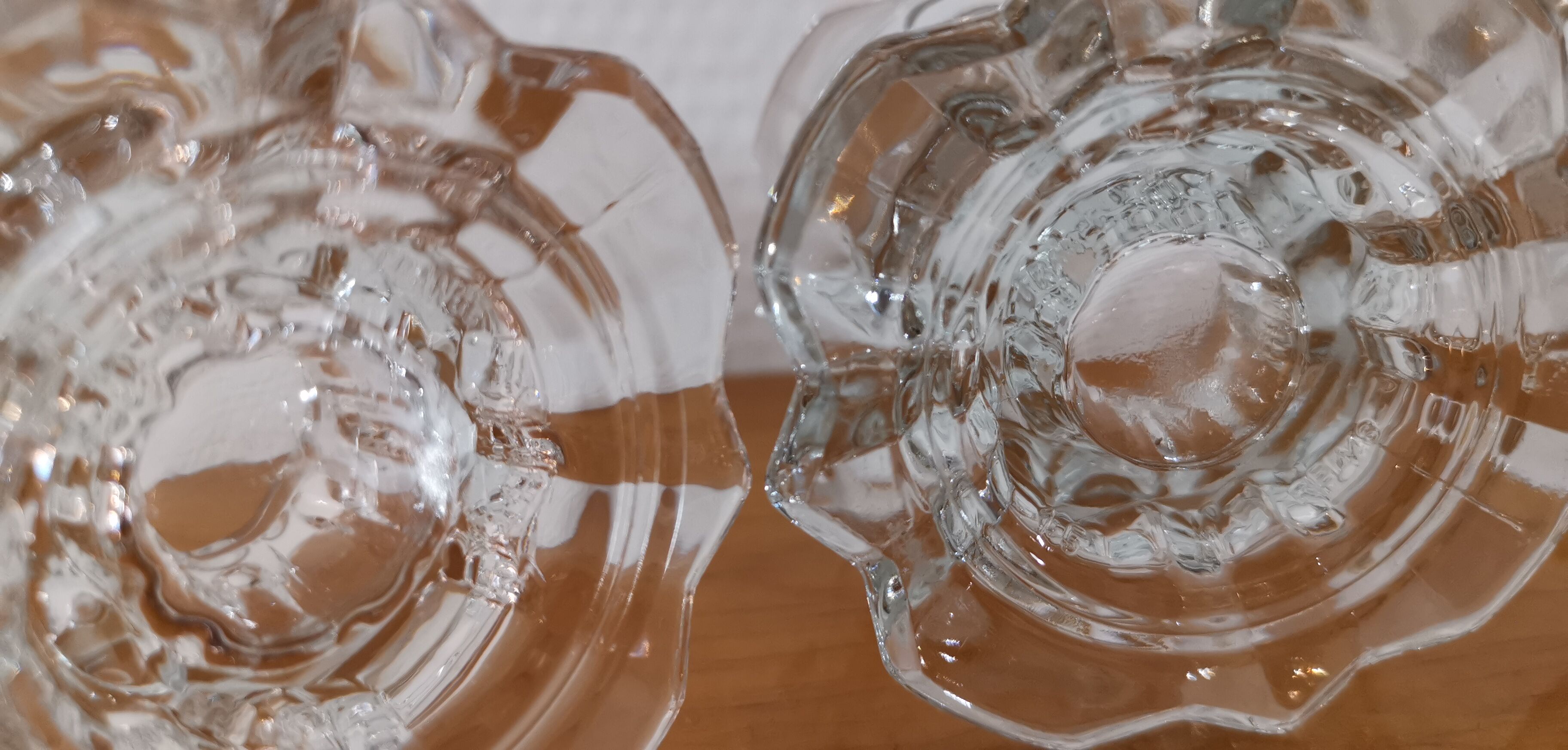 3 Reims glass candle holders France 1970s