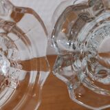 3 Reims glass candle holders France 1970s