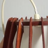 danish ceiling lamp in teak and paper from the 60s
