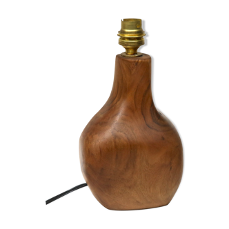 Modernist lamp foot free form in solid walnut by Richard Lecompte