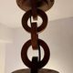 Art Deco chandelier in wood and glass from Clichy