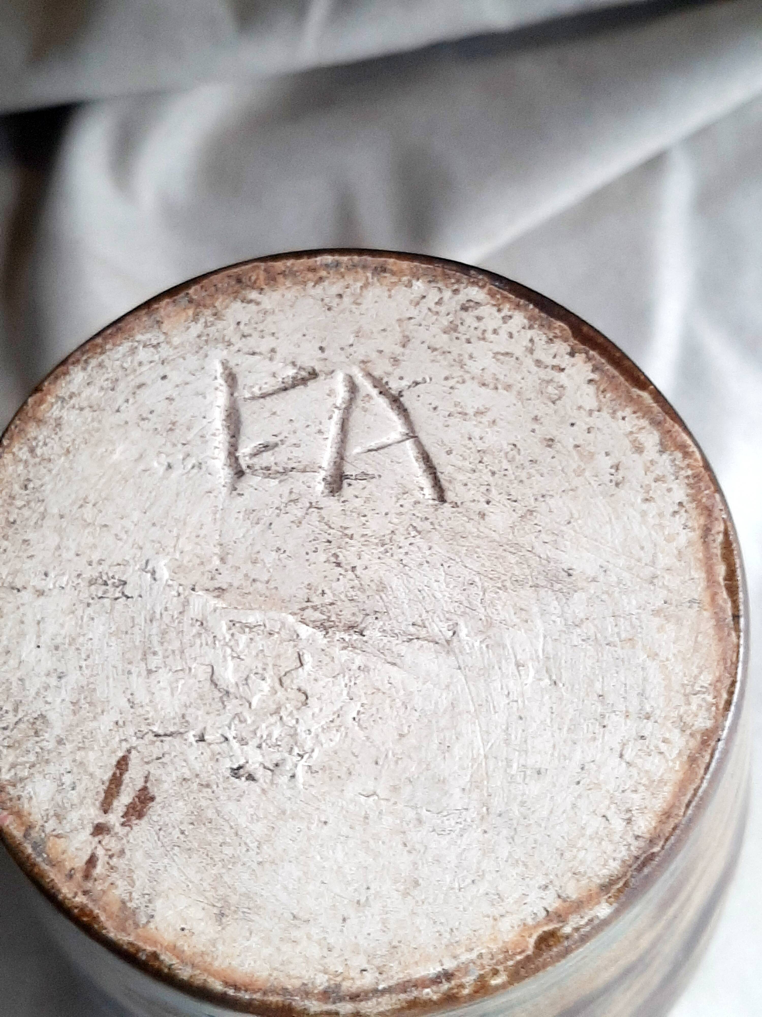 Glazed stoneware vase signed