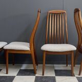 Set of 4 Kai Kristiansen dining chairs 1960s  in White Boucle