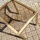 Coffee table in gilded brass and smoked glass vintage design 1960-1970