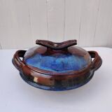 Large covered pot, soup tureen, glazed stoneware, Matthieu Liévois