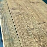 Industrial table with cast iron legs