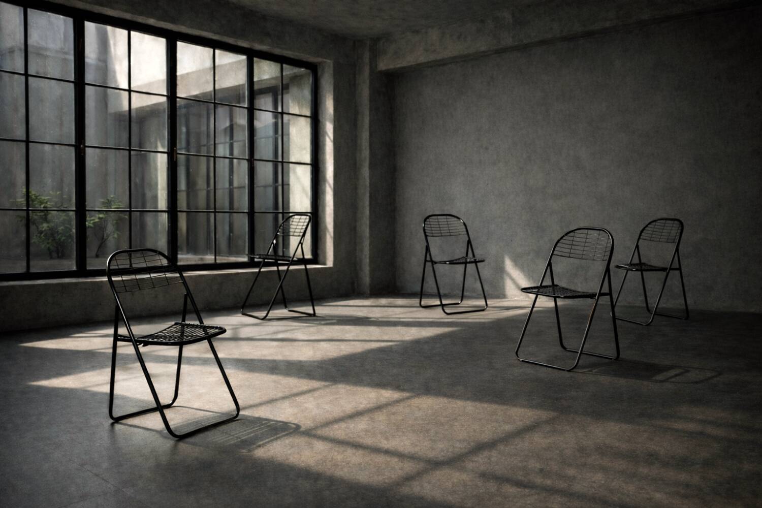 Vintage Mid-Century Modern Minimalist Black Metal Åland Chair from Ikea