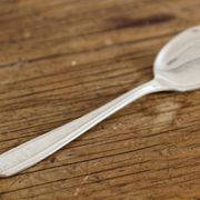 12 silver metal ice spoons, Ercuis