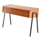 Console vintage en teck et fer laqué. Style scandinave. France, années 1960