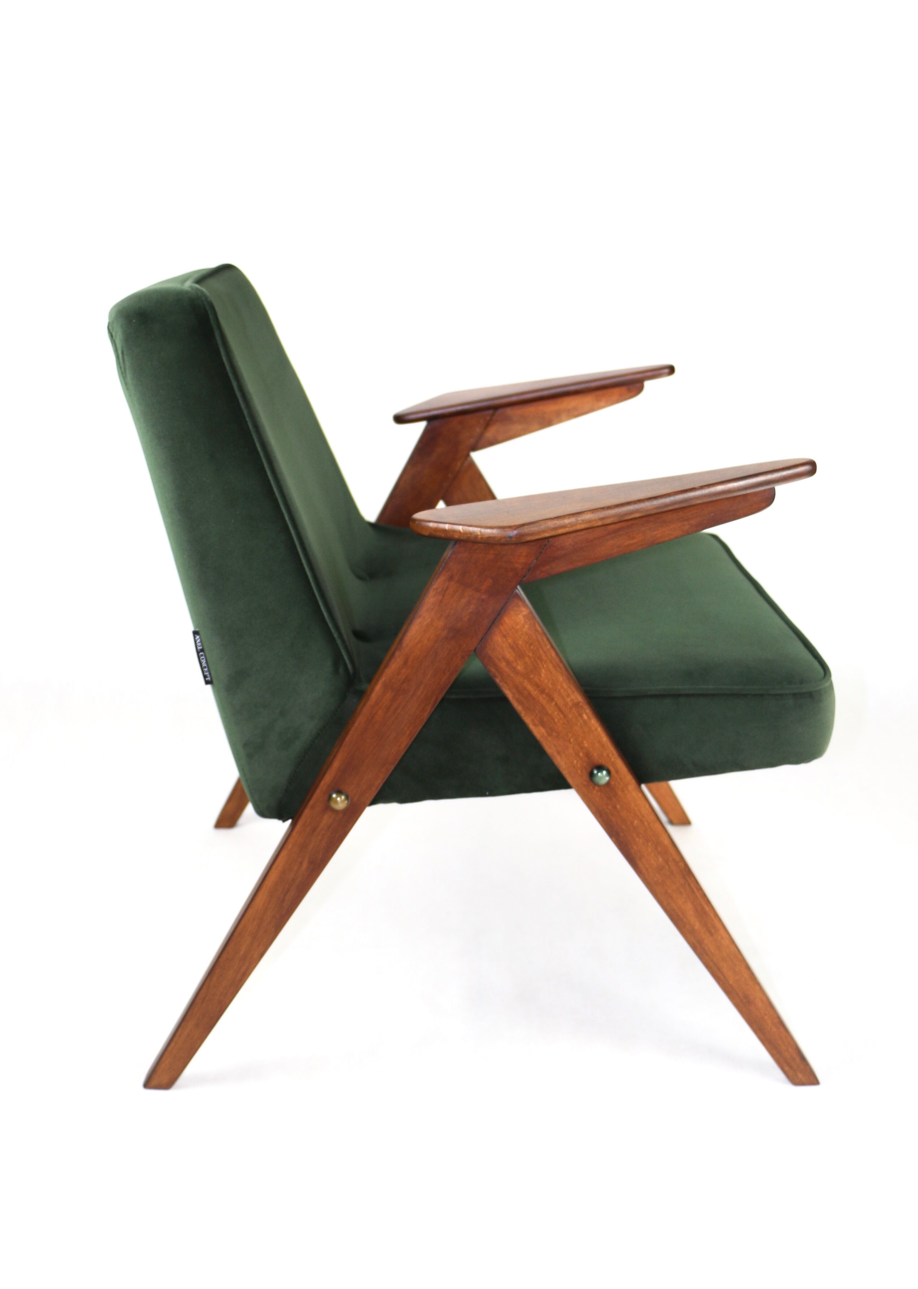 Green Olive Bunny Armchair by Józef Chierowski, 1970s