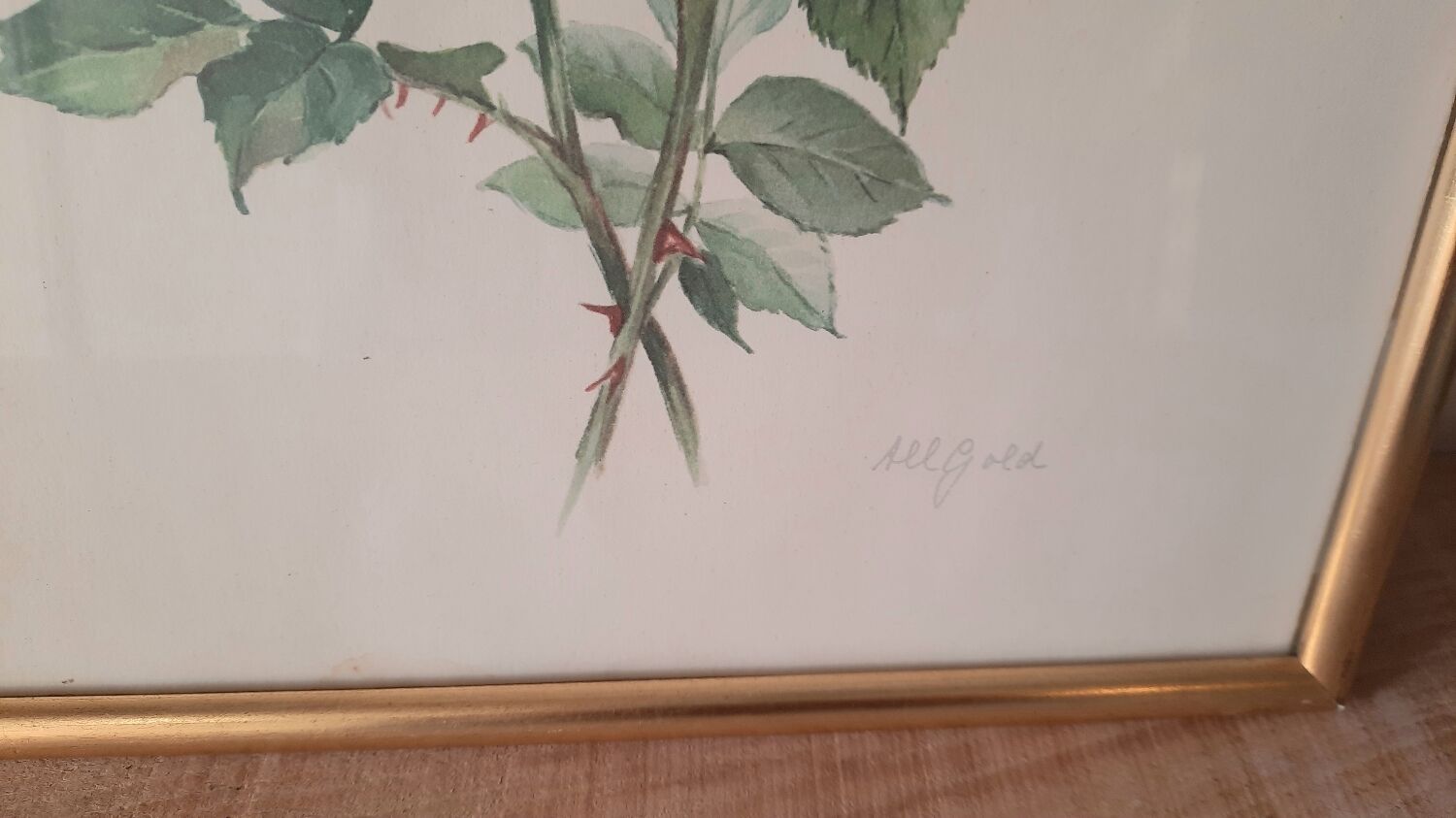 Table engraving Old flower