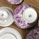 Porcelain coffee service multicolored and gilded cashmere designs signed BM France