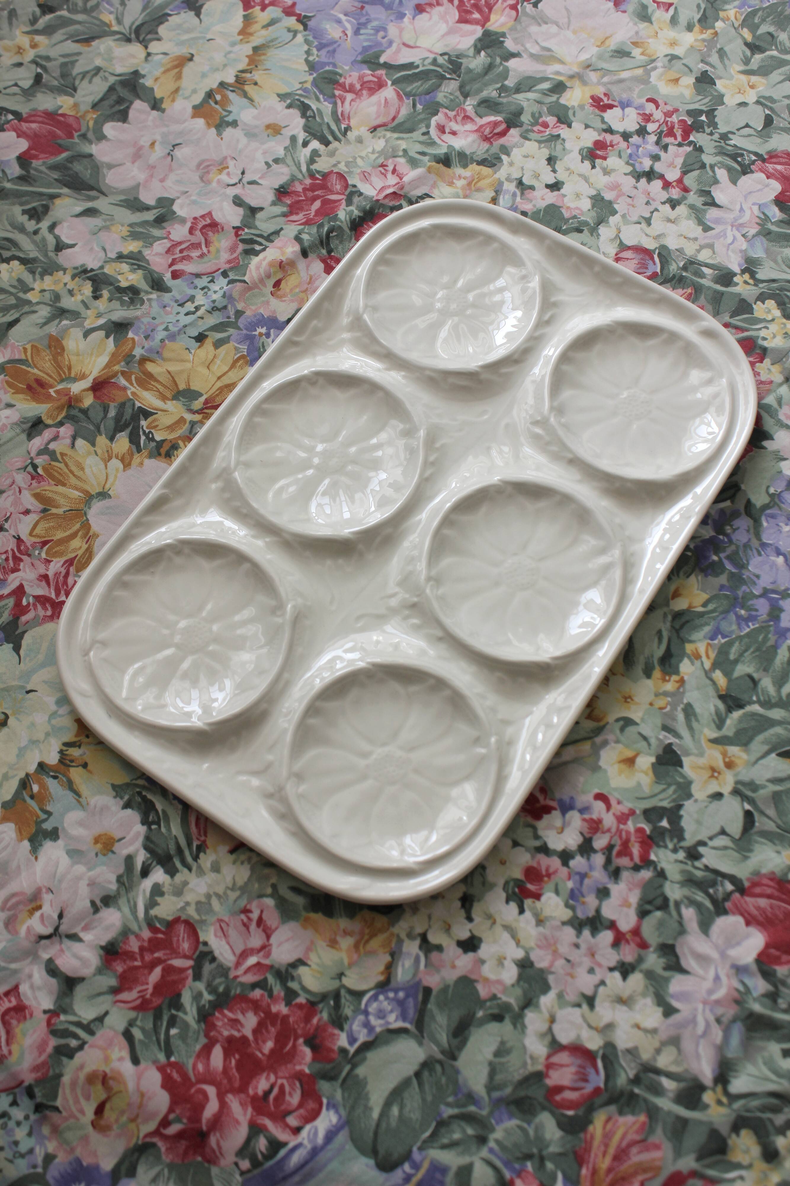 Vintage rectangular earthenware dish in Gien slipware