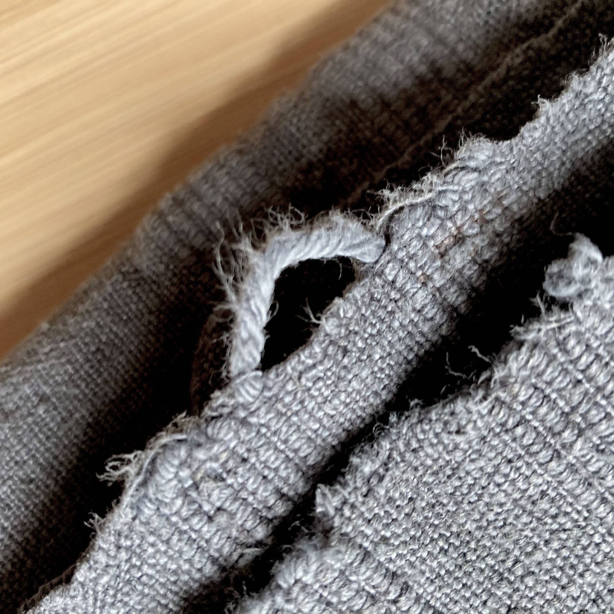 Antique hemp tablecloth / gray