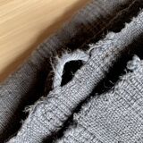 Antique hemp tablecloth / gray