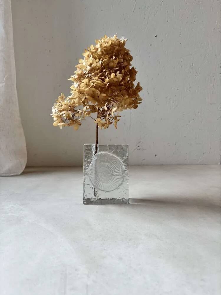 Solifleur block vase Heiner Düsterhaus Walther Glass 1970s