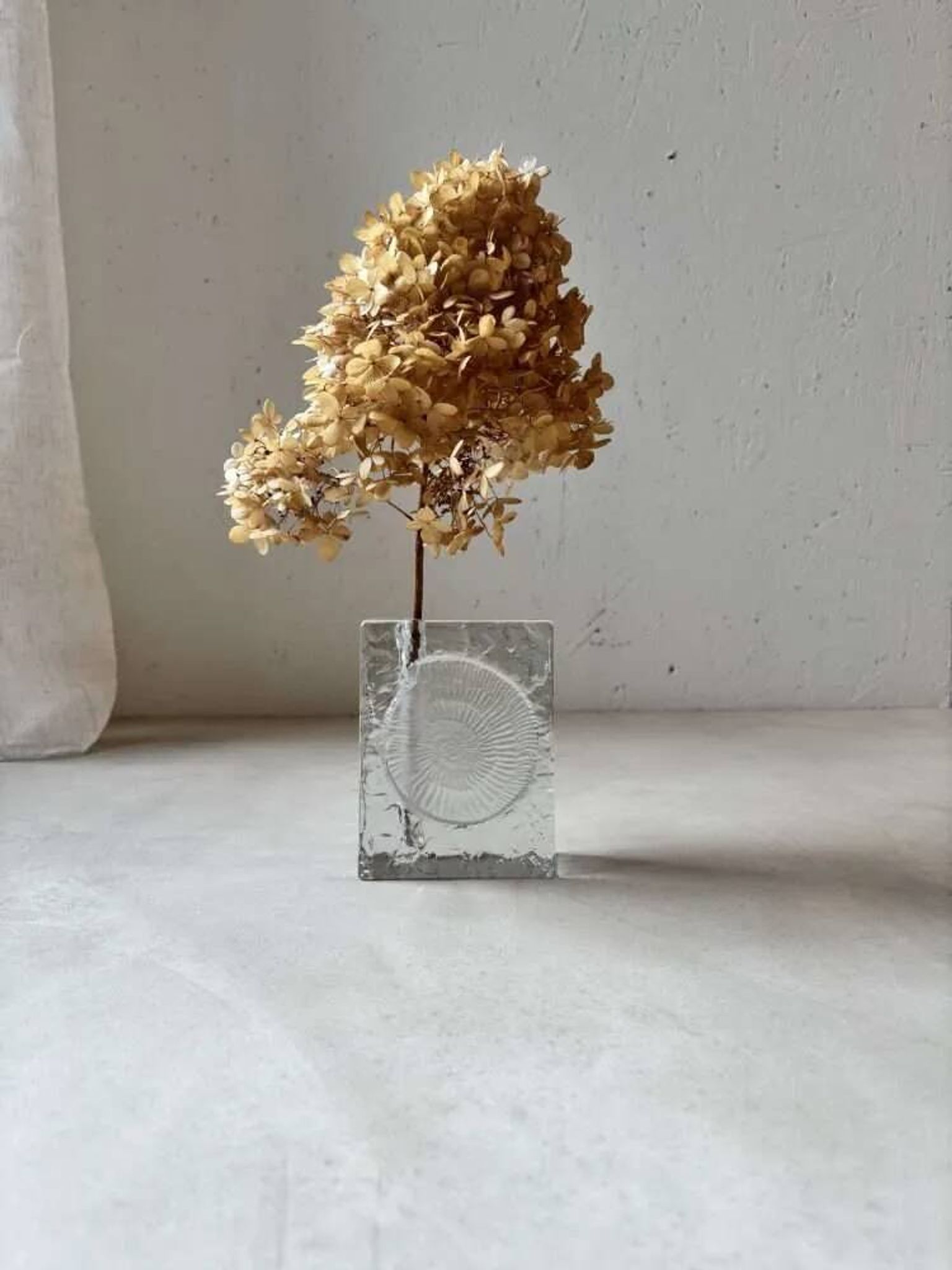Solifleur block vase Heiner Düsterhaus Walther Glass 1970s