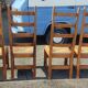 Ensemble de 4 chaises bois paille brutaliste