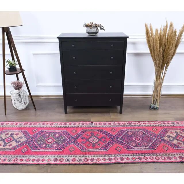 1970s Turkish Handmade Wool Runner Rug 76x299
