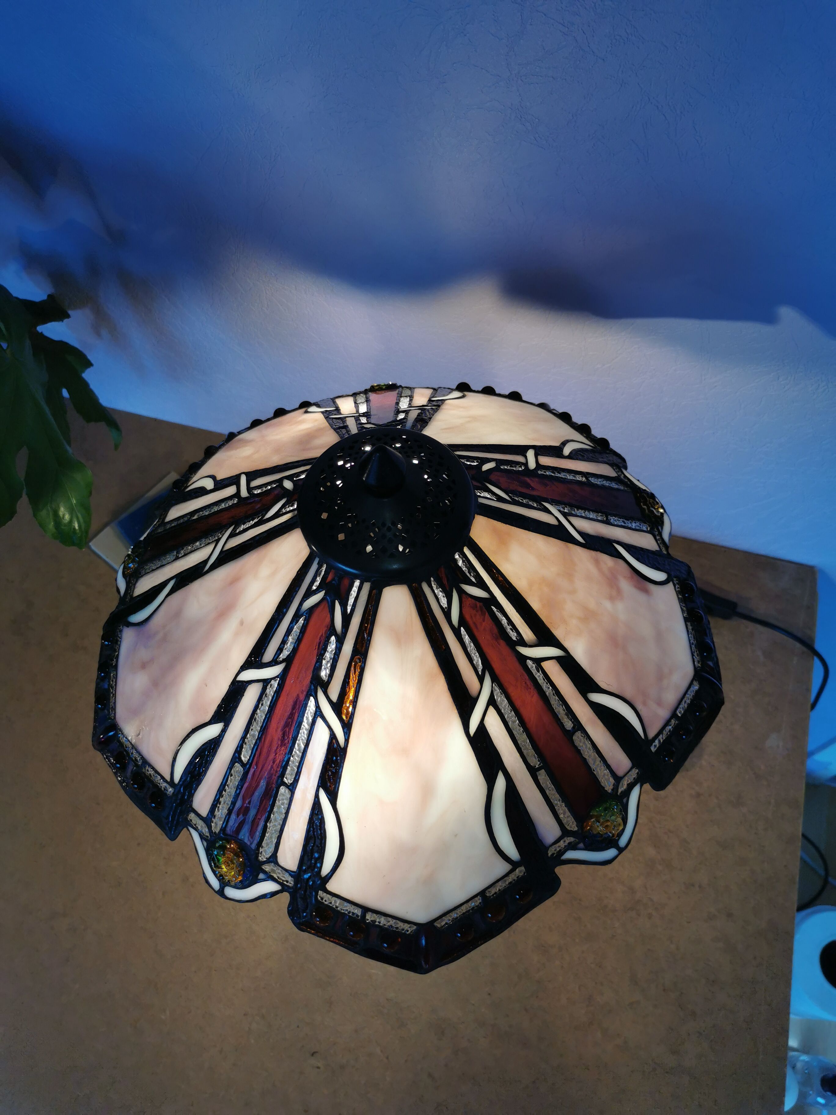 Tiffany style lamp, stained glass, art nouveau