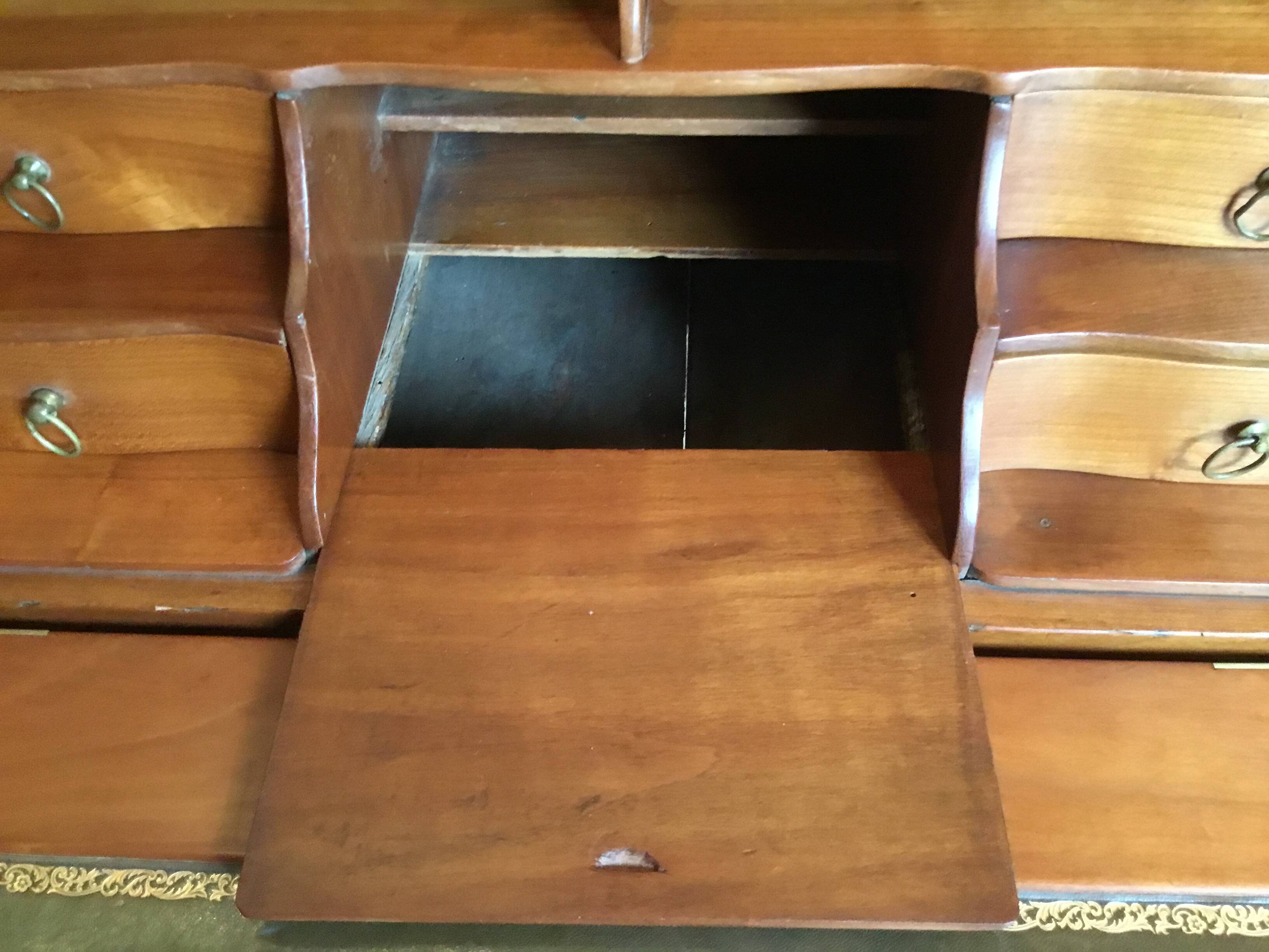 Louis XV style cherry wood capuchin desk with system