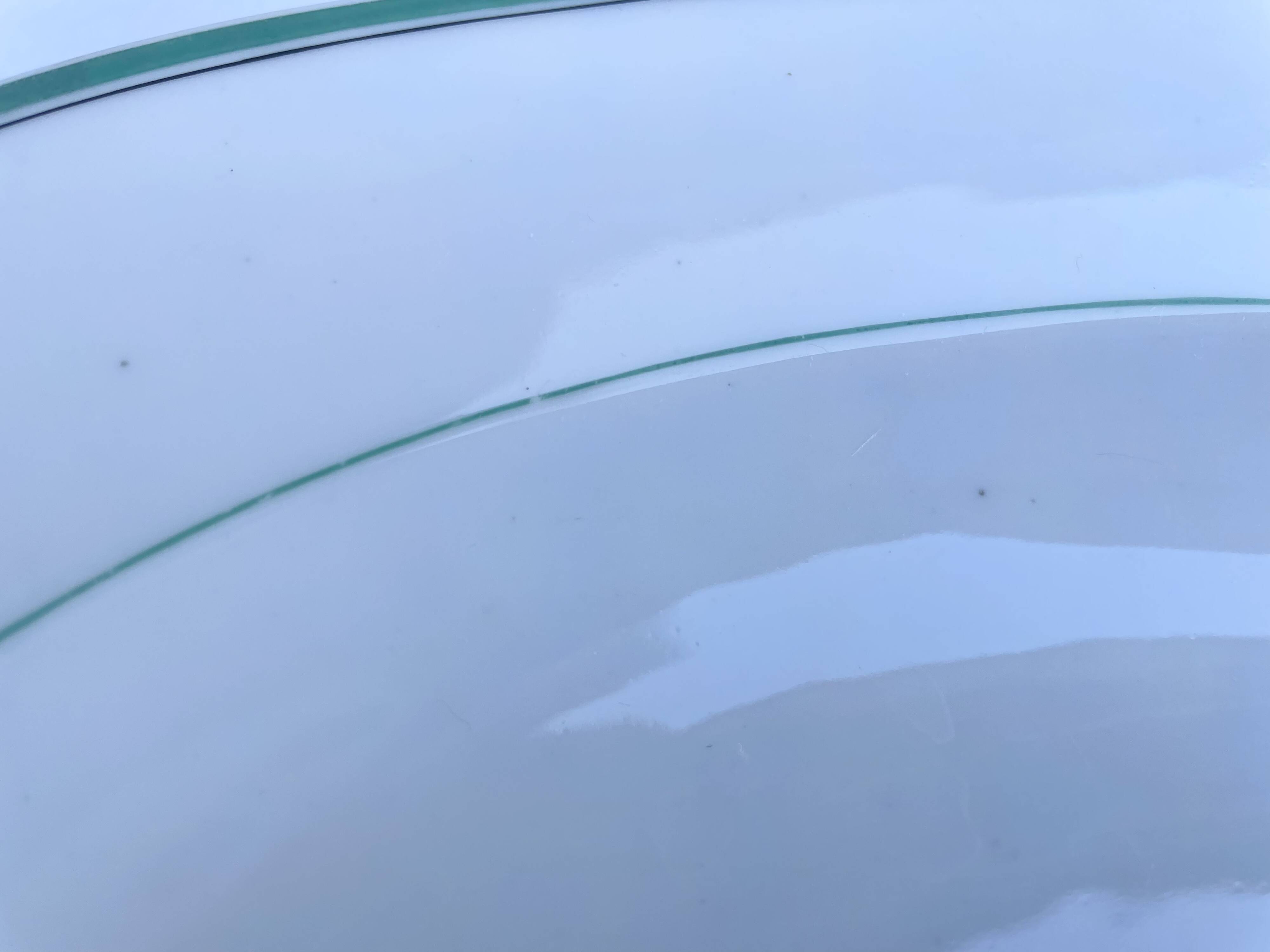 Antique oval plate with green monogram