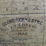 Old large terrestrial globe Lebègue Paris
