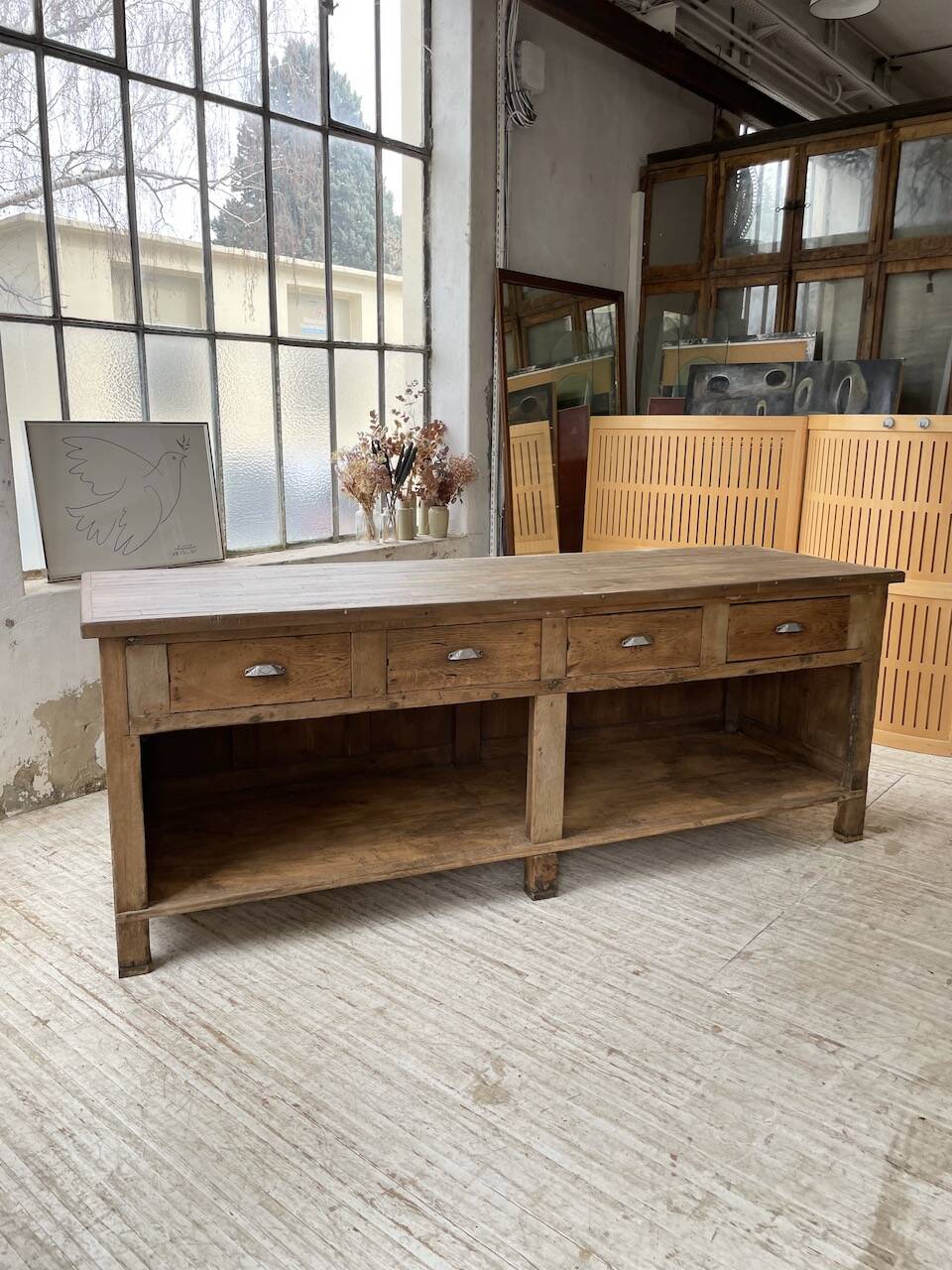 Comptoir en chêne XXL 260 cm