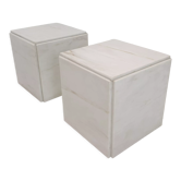 Set of 2 italian marble pedestals or side tables, 1980's