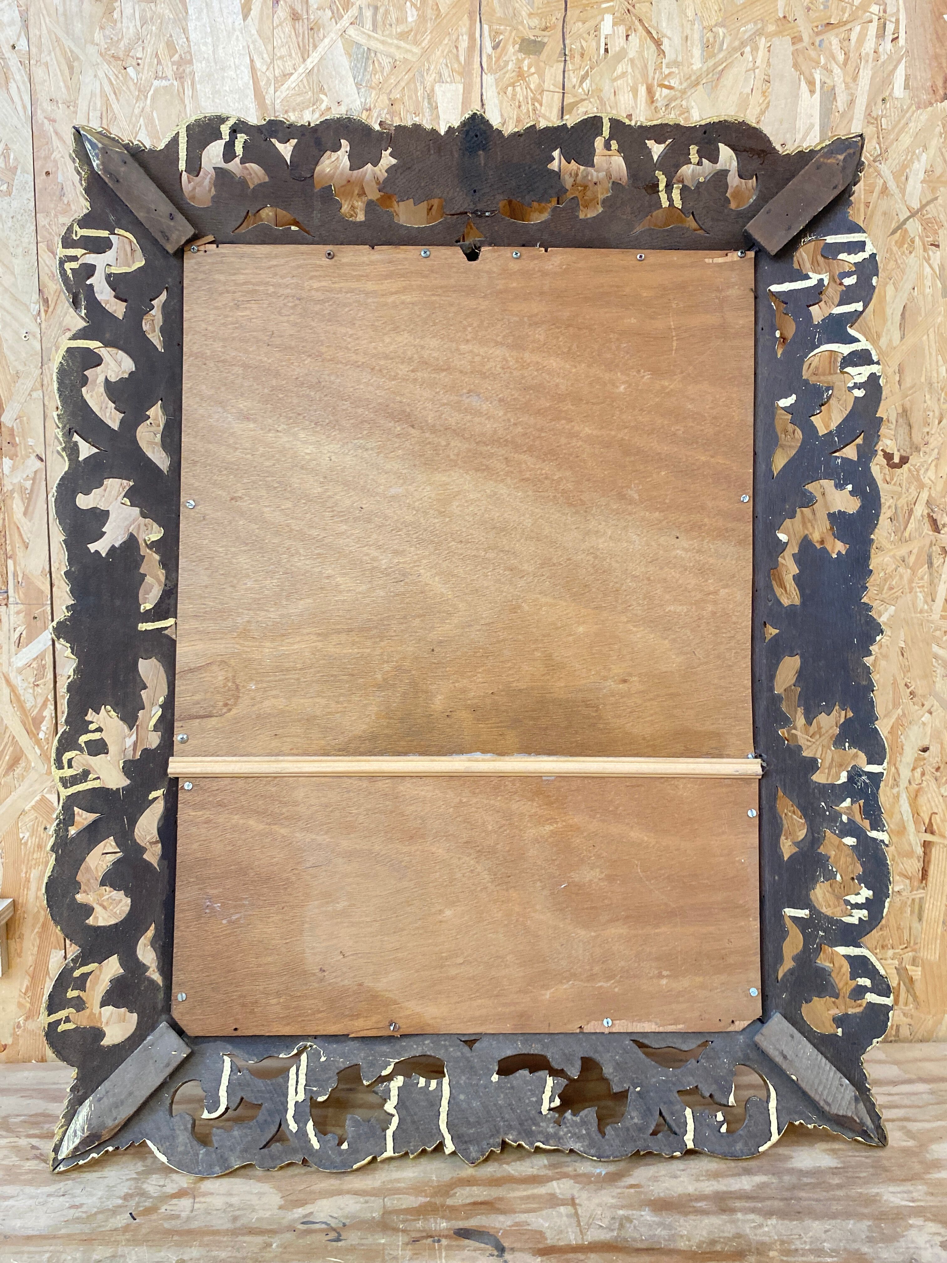 Miroir En Bois Doré, XIXème Siècle, 80cm x 100cm