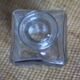 Vintage glass water carafe with rectangular vase.