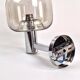 Chrome-plated metal and glass wall lights, 1970