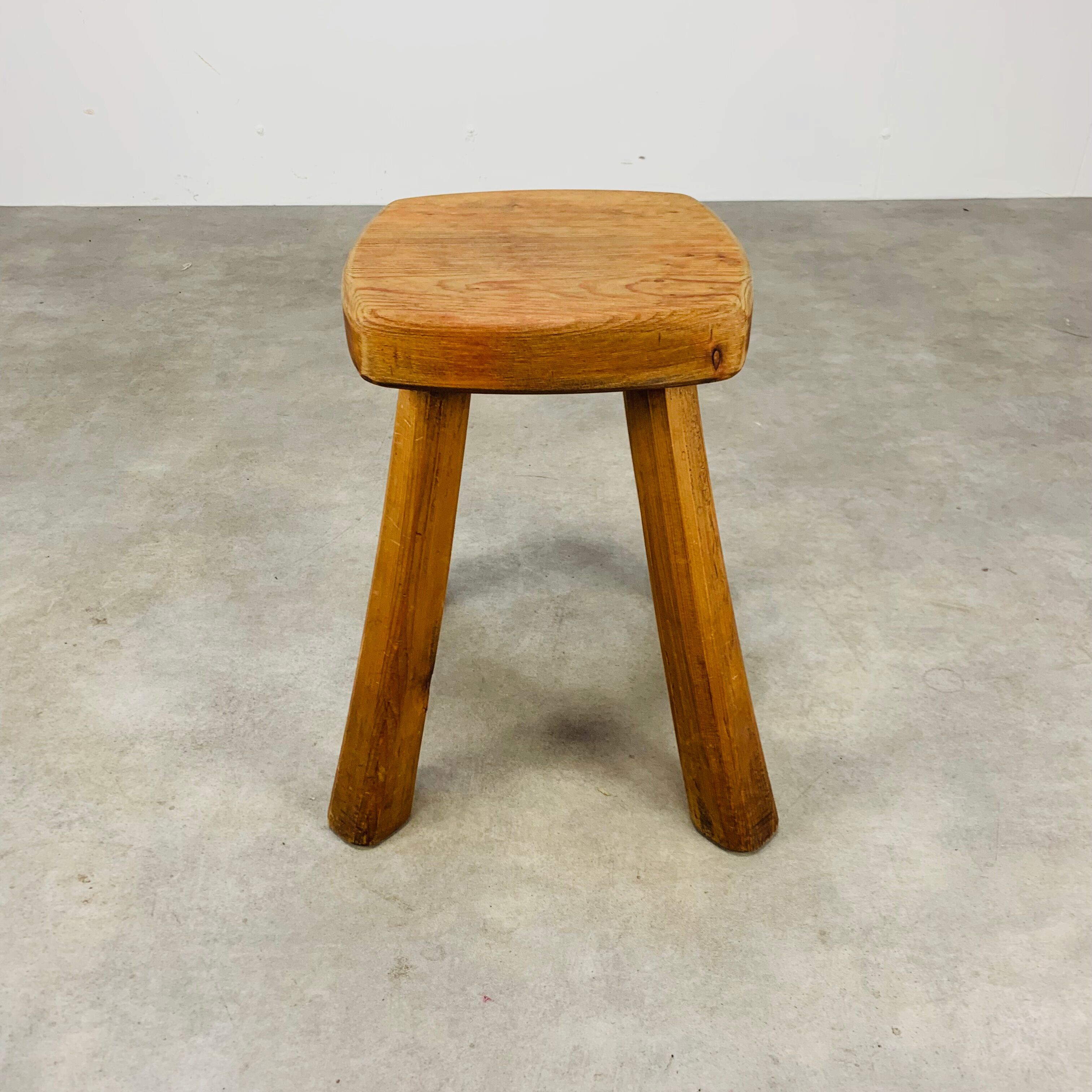 Brutalist stool solid wood deco chalet