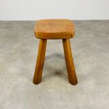 Brutalist stool solid wood deco chalet