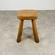 Tabouret brutaliste bois massif déco chalet