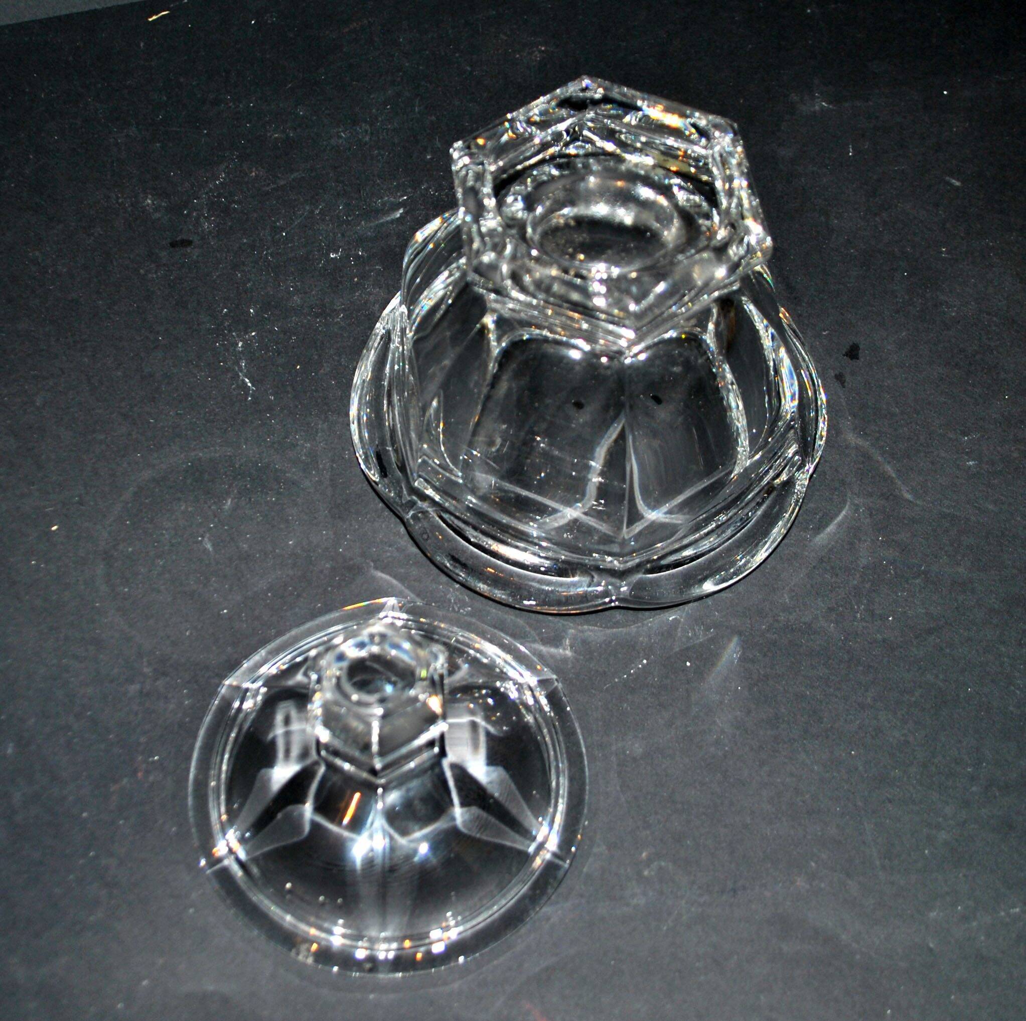 Baccarat Harcourt Missouri Flat Ribbed Crystal Sugar Bowl - Defect