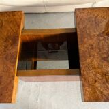 1970s elm burl coffee table / bar
