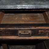 Antique German marble top nightstand, 1890s