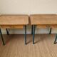 Paire de chevets bois et metal vintage