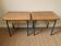 Pair of vintage wood and metal bedside tables