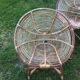 Set of 4 armchairs and 1 vintage rattan bench (5 pieces) inseparable.