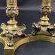 Pair of gilt and chiseled bronze candlesticks from the Restoration period