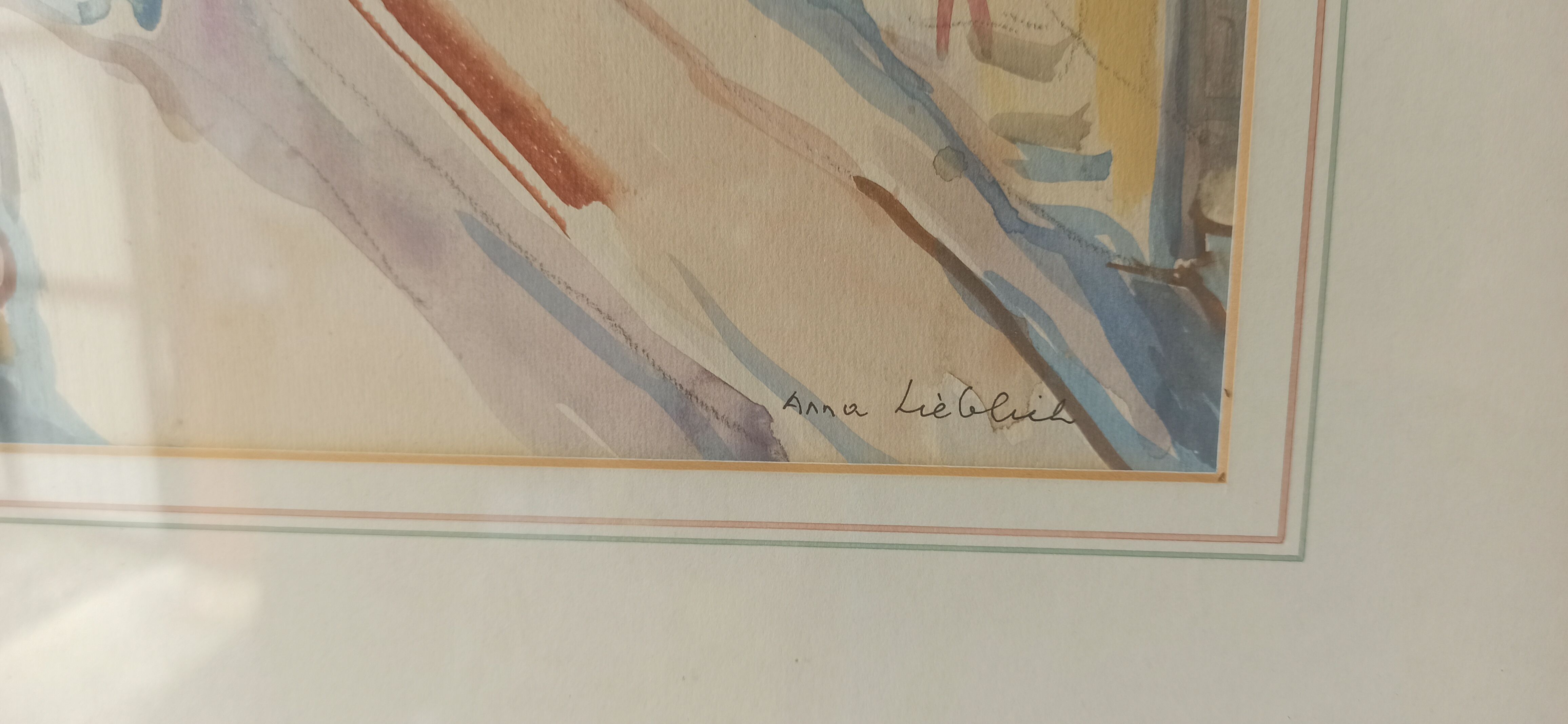 Aquarelle « Tibériade » par Anna Weingrün-Lieblich (1904-1994).