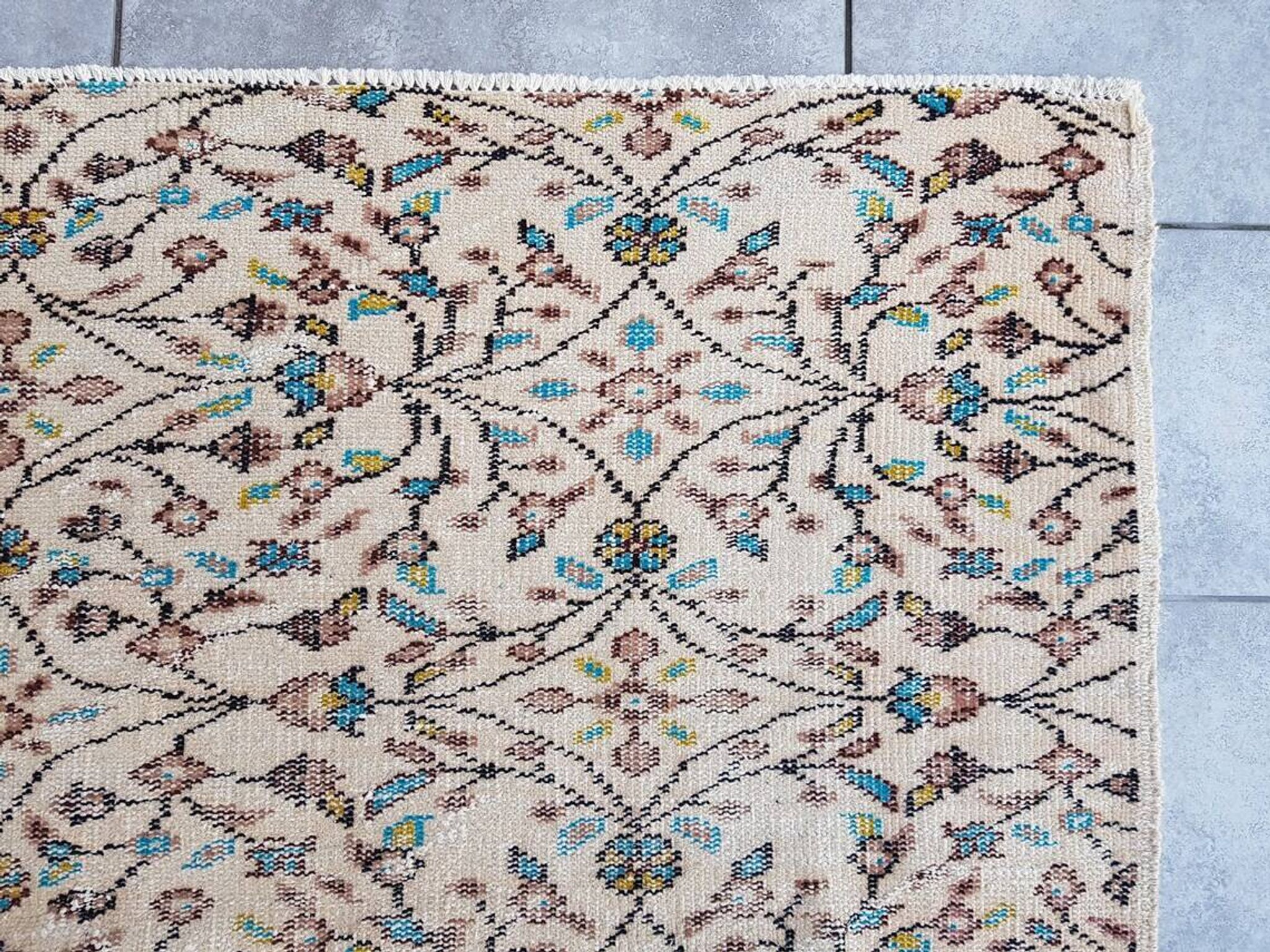 Tapis de zone vintage turc fait main sku v332