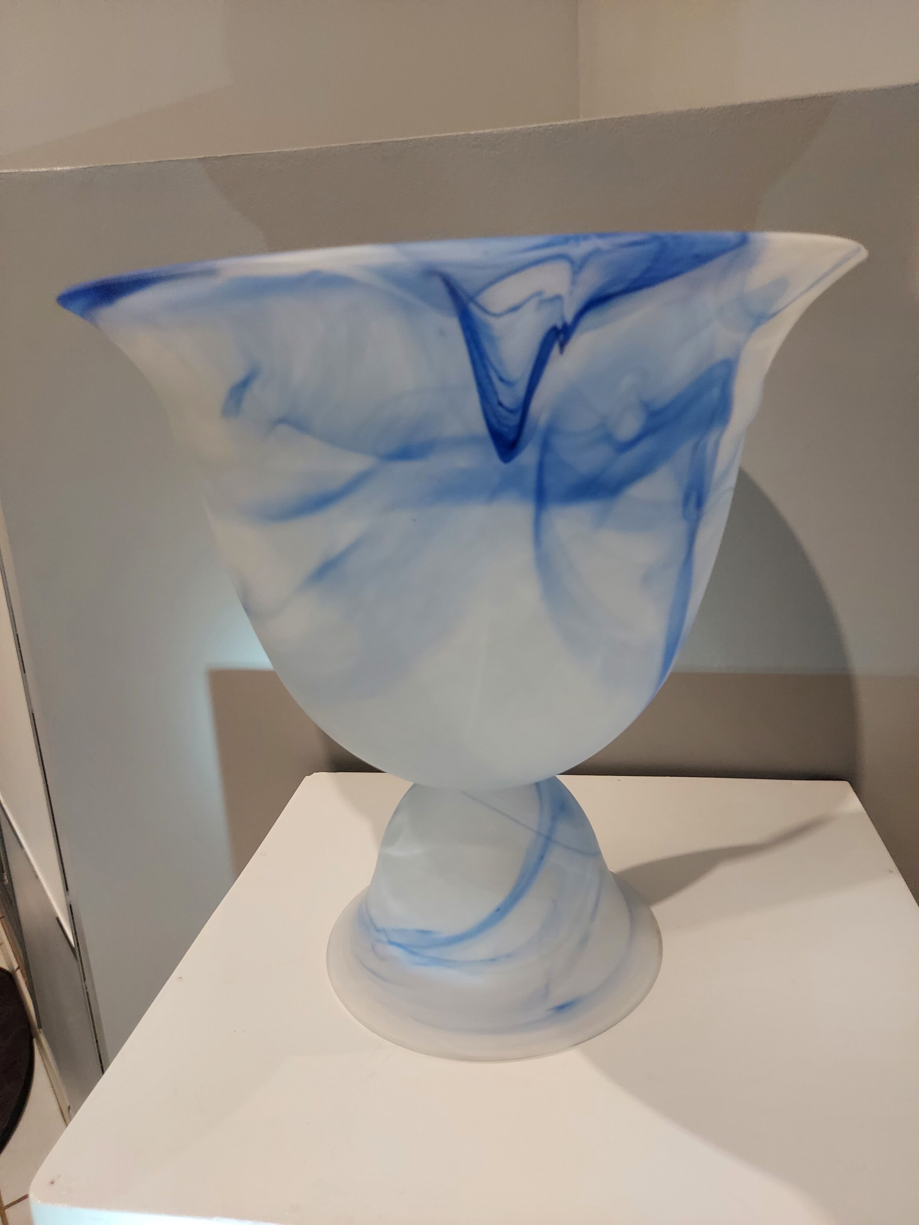 Large vase cut glass paste Vintage Murano 1970