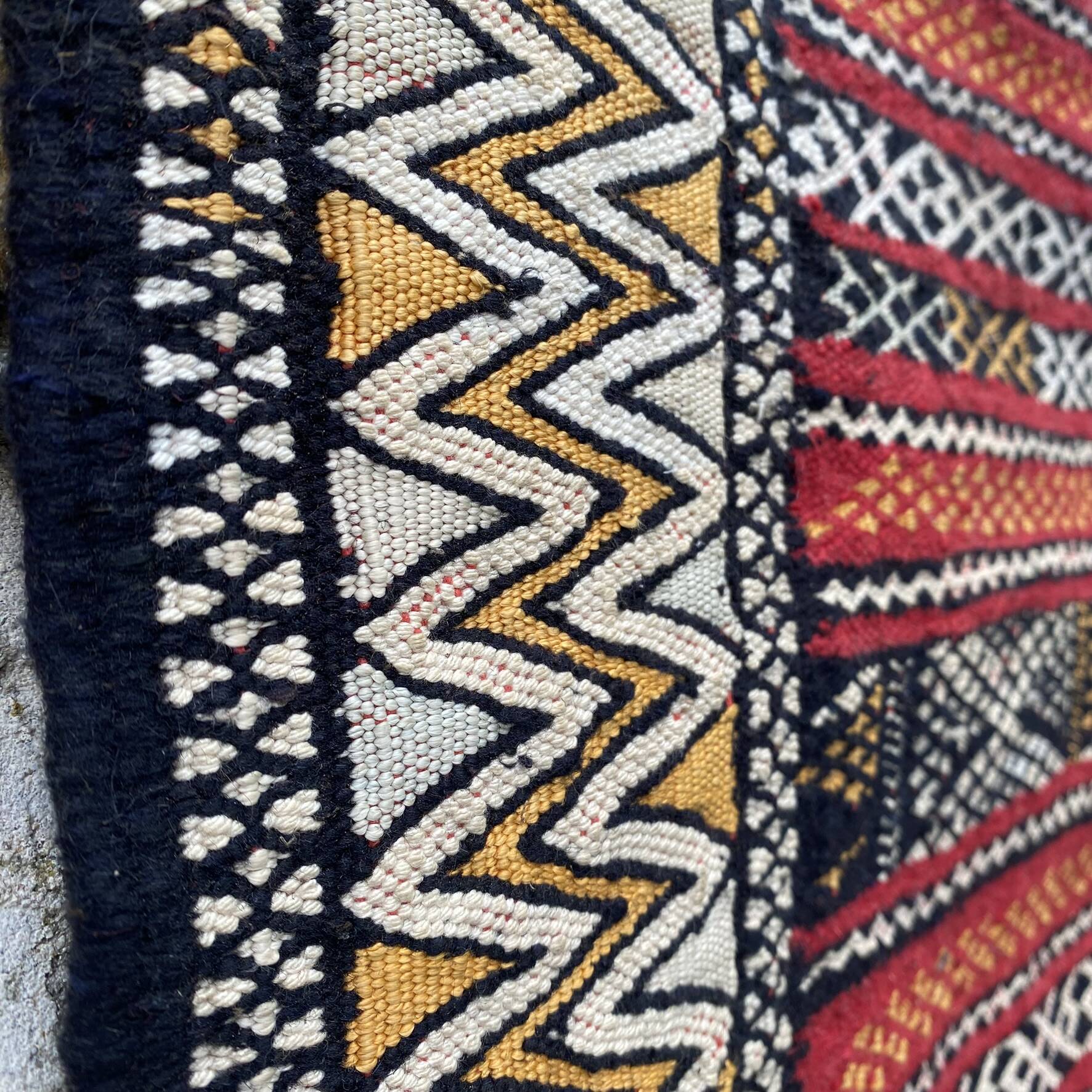 Handwoven Berber Kilim rug, wall hanging.